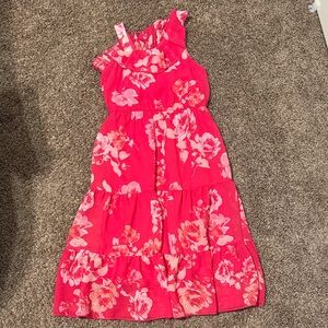 Zhenzi Vibrant Pink Floral Kids Dress